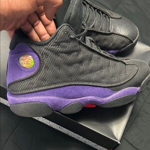 Jordan Athletic Shoes Black and Purple